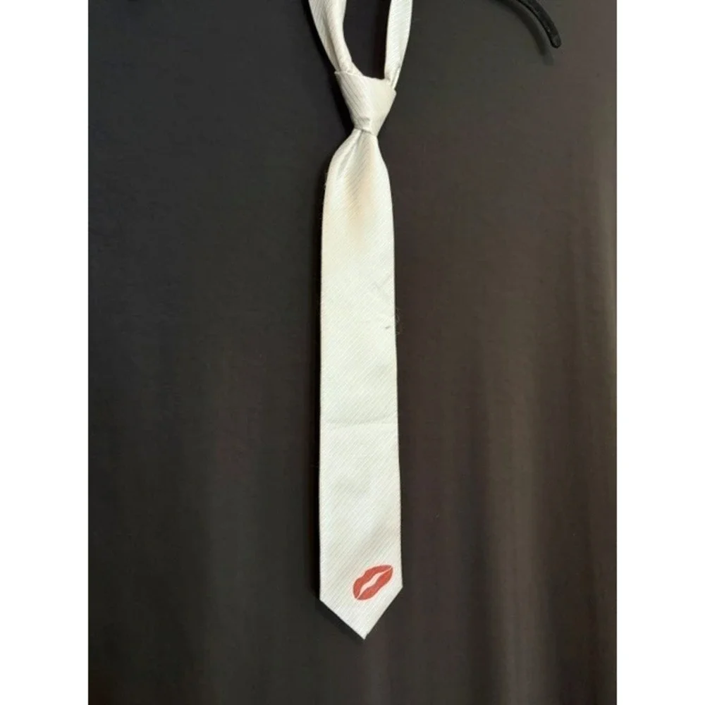 Men's White Lip Logo GoTie Professional Neck Tie OS